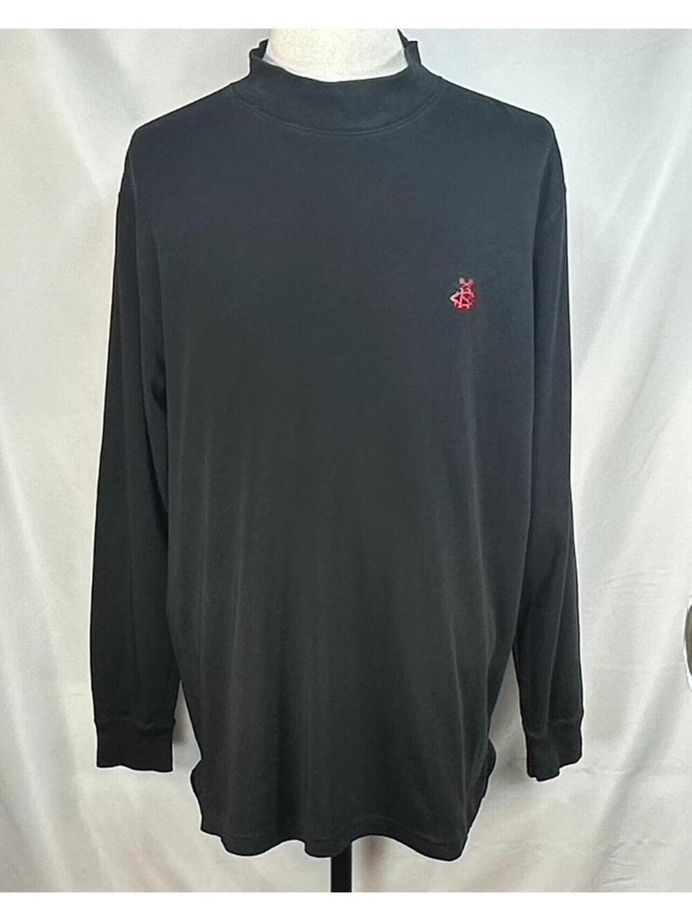 Fairway Greene Cotton Embroidered Golf Pullover Black Mens L